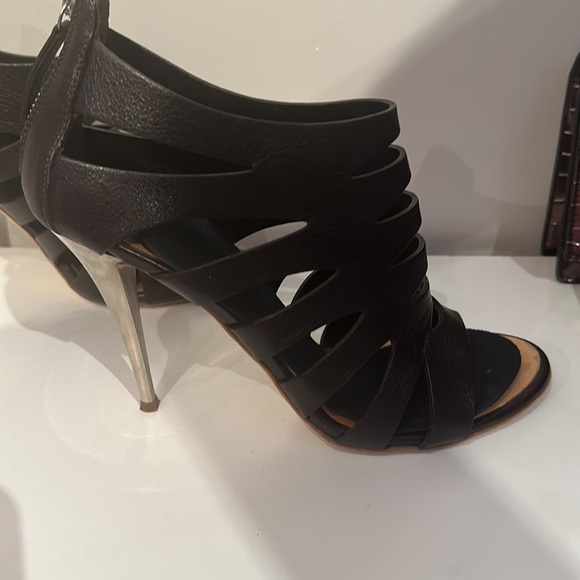 Giuseppe Zanotti dark brown leather cage booties Sz 38 - Picture 6 of 8